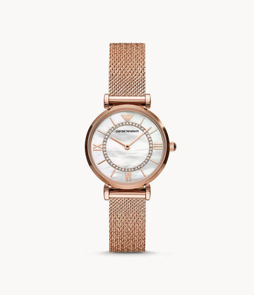 Emporio Armani Women’s Analog Stainless Steel Mother of Pearl Dial 32mm Watch AR11320